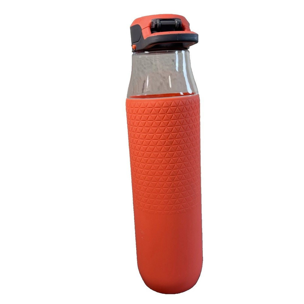 ZULU 34 oz Water Bottle Orange Flip Lock Lid Silicone Sleeve Plastic BPA Free - Picture 4 of 6